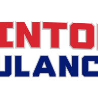 Word stamp that says "Perinton Ambulance" with a blue Star of Life